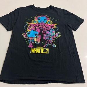 Funko‎ Pop What If T-shirt Tee Adult Medium Black Marvel Characters Anime